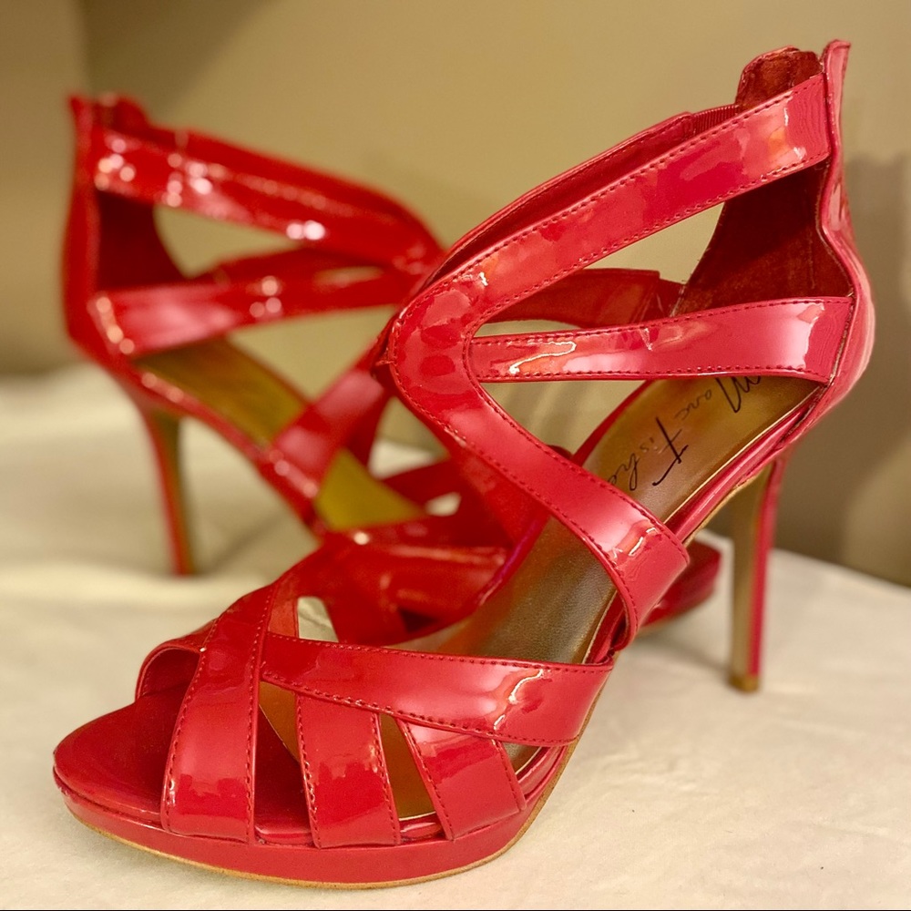 MARC FISHER Strappy Patent Heels (EUC!!)
